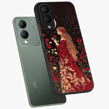 Crimson Dreams Glass Case displayed in angled mockup highlighting soft crimson aesthetic design with artistic theme.