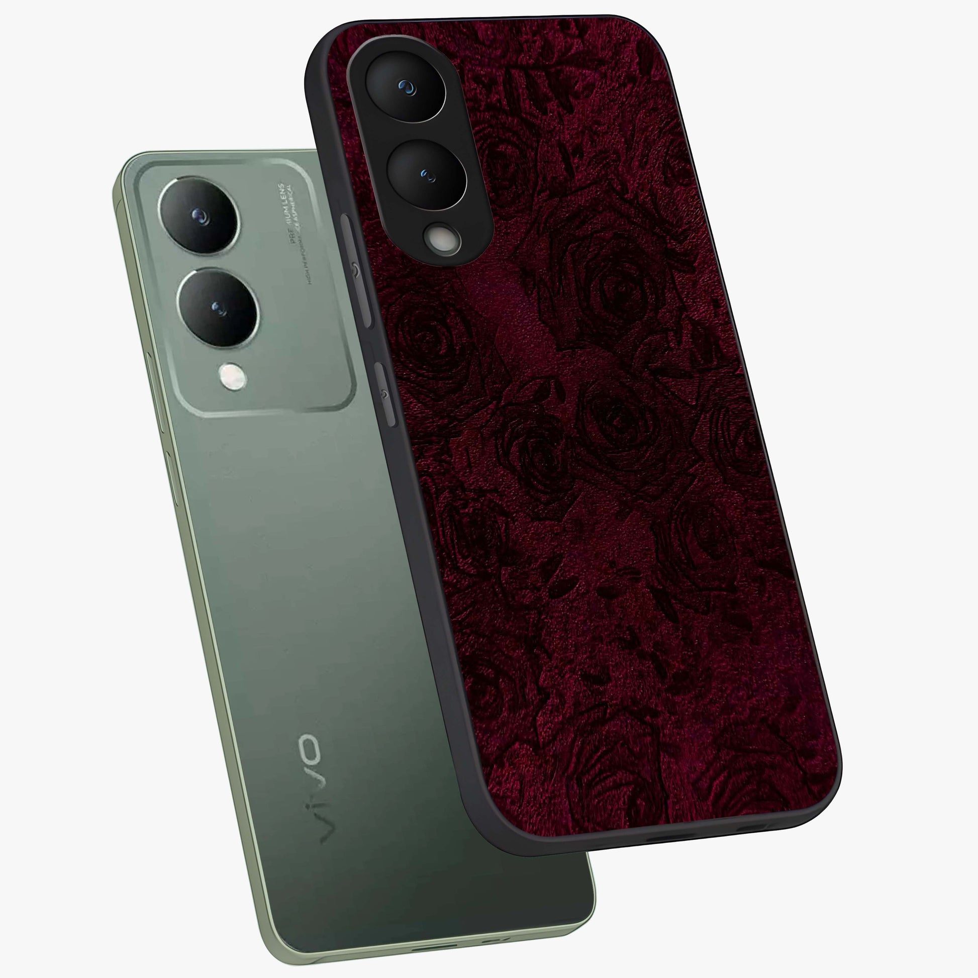 Crimson Fade Flow Glass Case displayed in angled mockup highlighting smooth gradient design with modern aesthetic style.