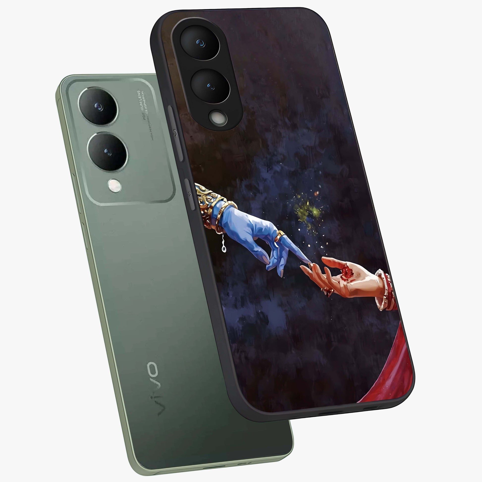 Divine Touch Eternal Glass Case displayed in angled mockup highlighting elegant divine inspired design with calm aesthetic style.