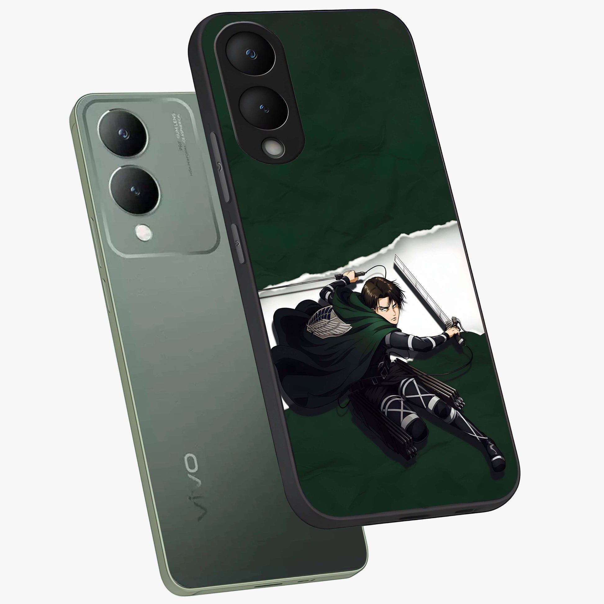 Emerald War Vanguard Glass Case displayed in angled mockup highlighting intense battle inspired design with emerald tone aesthetic.