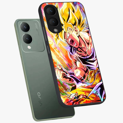 Firing Goku Glass Case displayed in angled mockup highlighting dynamic anime character design with action aesthetic.
