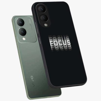 Focus Mode On Glass Case displayed in angled mockup highlighting clean minimal text artwork with modern aesthetic style.