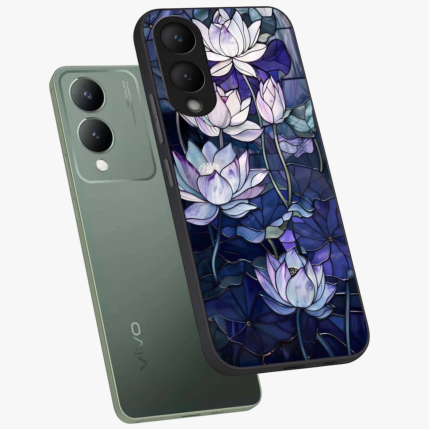 Gloss Petal Rush Glass Case displayed in angled mockup highlighting vibrant petal design with elegant floral aesthetic.