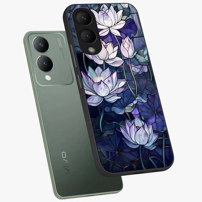Gloss Petal Rush Glass Case displayed in angled mockup highlighting vibrant petal design with elegant floral aesthetic.
