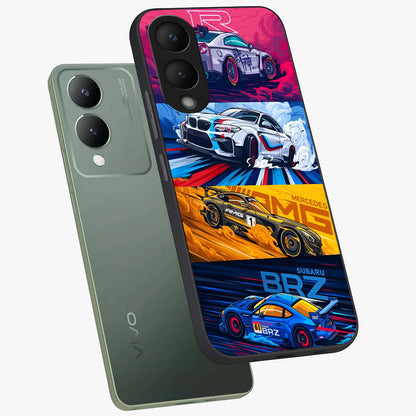 JDM Sports Car Glass Case displayed in angled mockup highlighting sleek Japanese racing car design with automotive aesthetic.