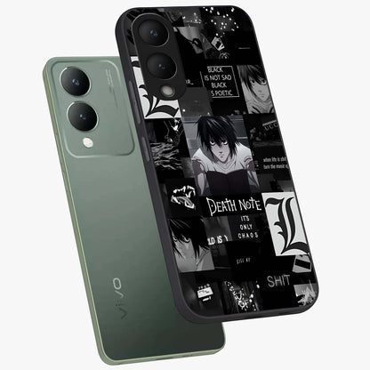 Midnight Chaos Mind Glass Case displayed in angled mockup highlighting chaotic artistic design with dramatic midnight aesthetic.