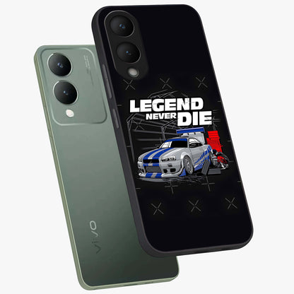 Midnight Racing Legacy Glass Case displayed in angled mockup highlighting dynamic automotive design with bold midnight aesthetic.