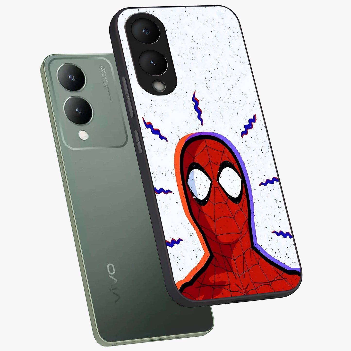 Omg Spiderman Glass Case displayed in angled mockup highlighting dynamic hero illustration with action comic aesthetic.