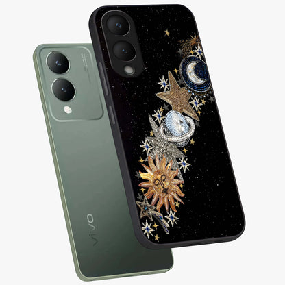 Pearls Universe Object Glass Case displayed in angled mockup highlighting celestial pearl design with dreamy aesthetic.
