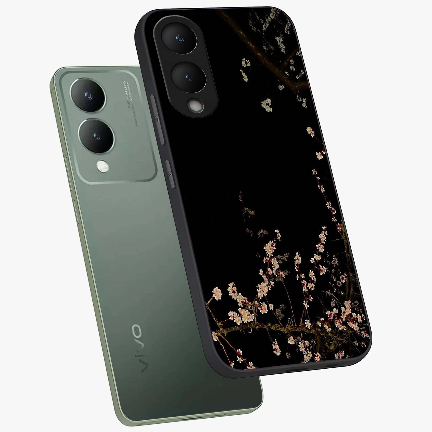 Petal Moon Light With Custom Name Glass Case displayed in angled mockup highlighting delicate petal design with custom name feature.