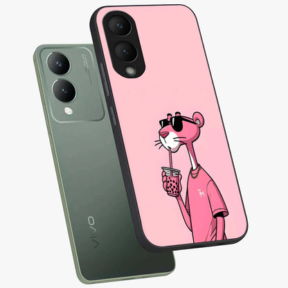 Pink Panther Glass Case displayed in angled mockup highlighting playful cartoon character design with vibrant pink aesthetic.
