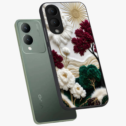 Radiant Bloom Elegance Glass Case displayed in angled mockup highlighting graceful floral design with radiant aesthetic style.