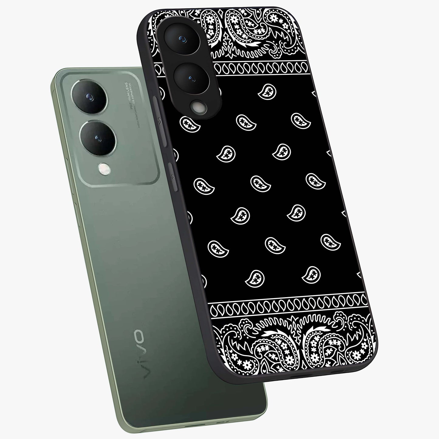 Retro Rebel Threads Glass Case displayed in angled mockup highlighting retro inspired graphic design with rebellious aesthetic.