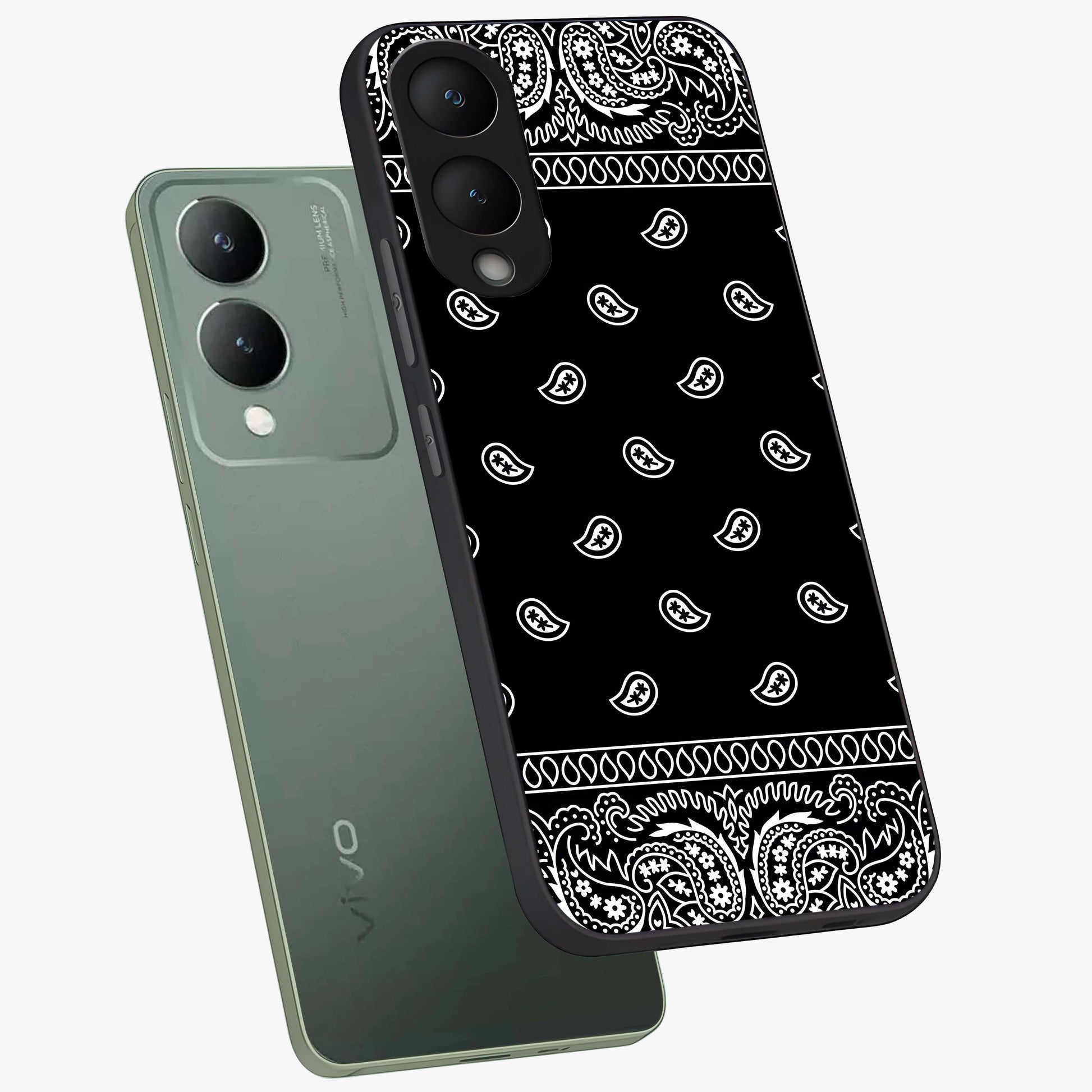 Retro Rebel Threads Glass Case displayed in angled mockup highlighting retro inspired graphic design with rebellious aesthetic.