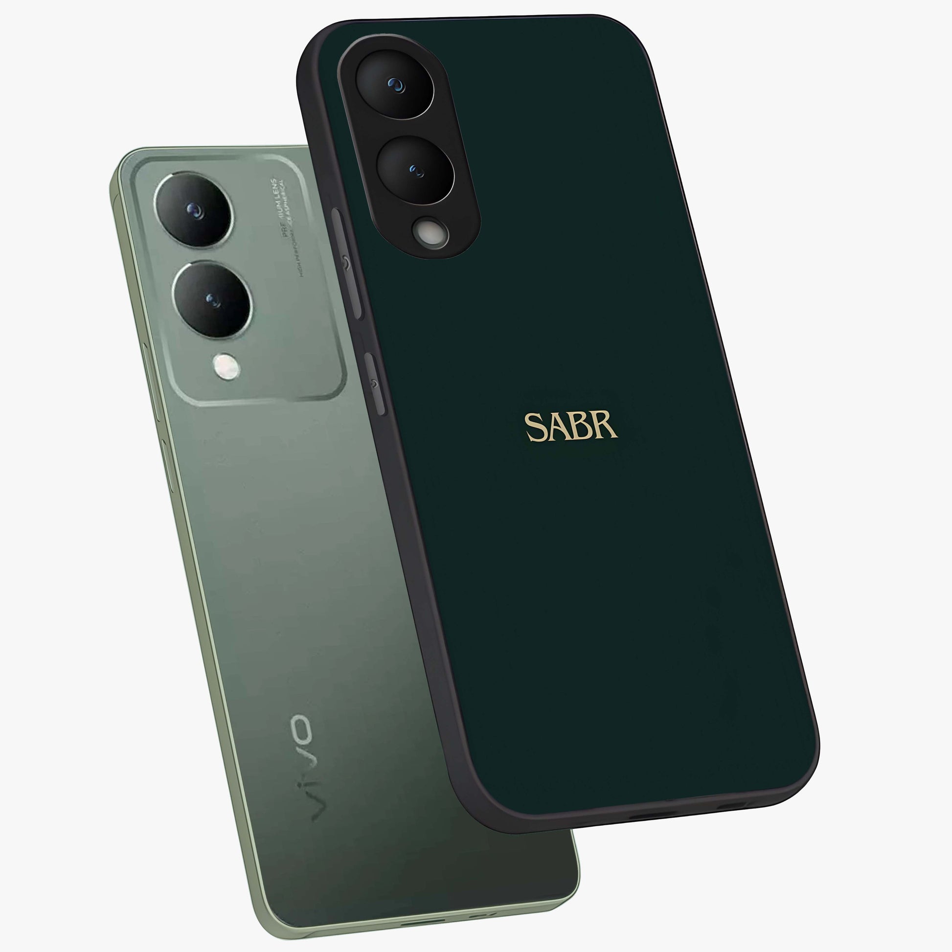 Sabr Minimal Patience Glass Case displayed in angled mockup highlighting simple inspirational design with clean aesthetic style.