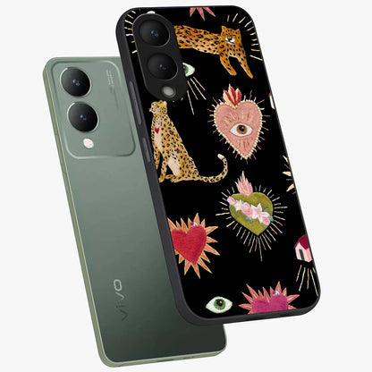 Sacred Jungle Heart Glass Case displayed in angled mockup highlighting lush tropical design with natural aesthetic style.