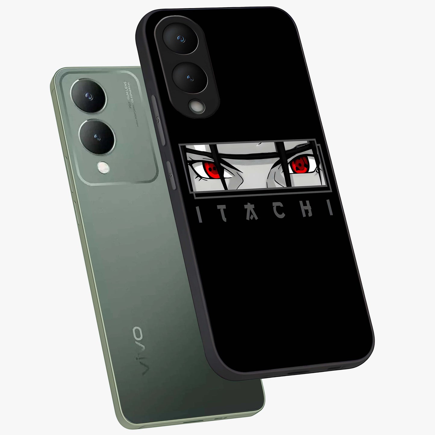 Scarlet Gaze Dominance Glass Case displayed in angled mockup highlighting intense visual design with bold scarlet aesthetic.