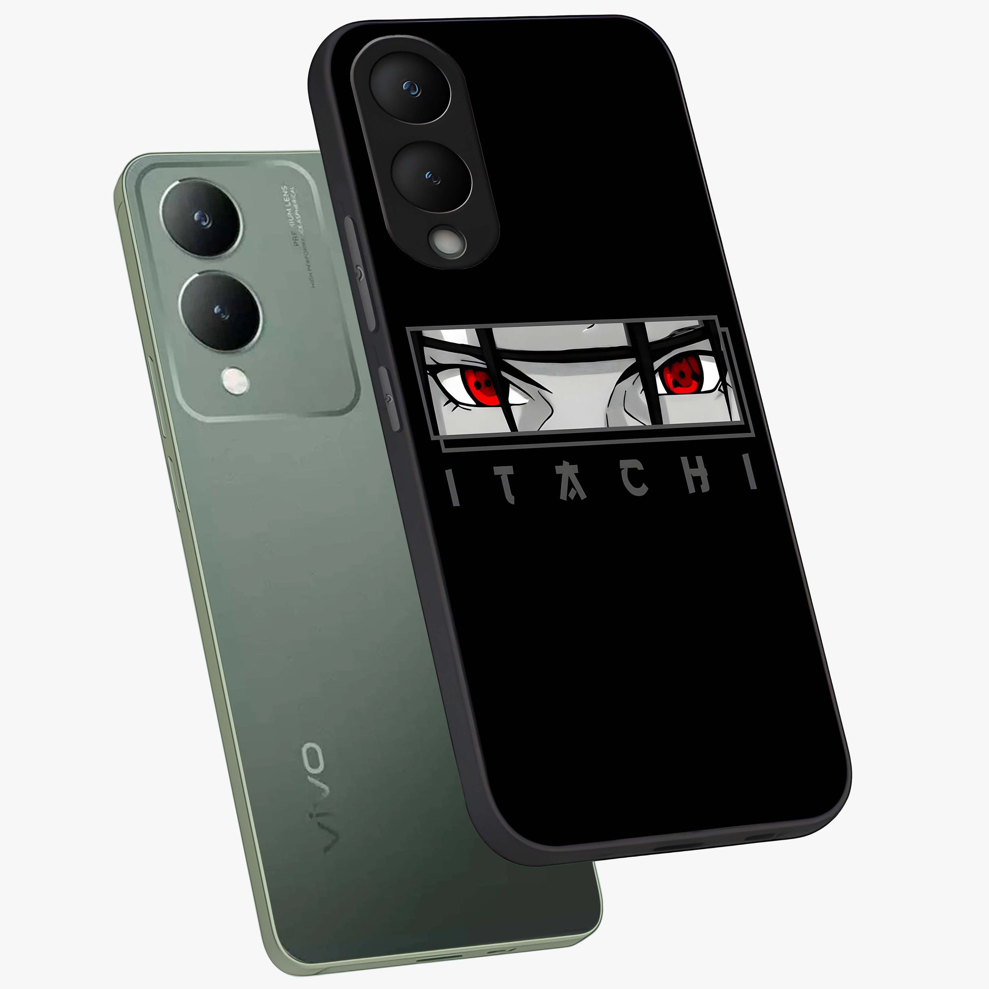 Scarlet Gaze Dominance Glass Case displayed in angled mockup highlighting intense visual design with bold scarlet aesthetic.