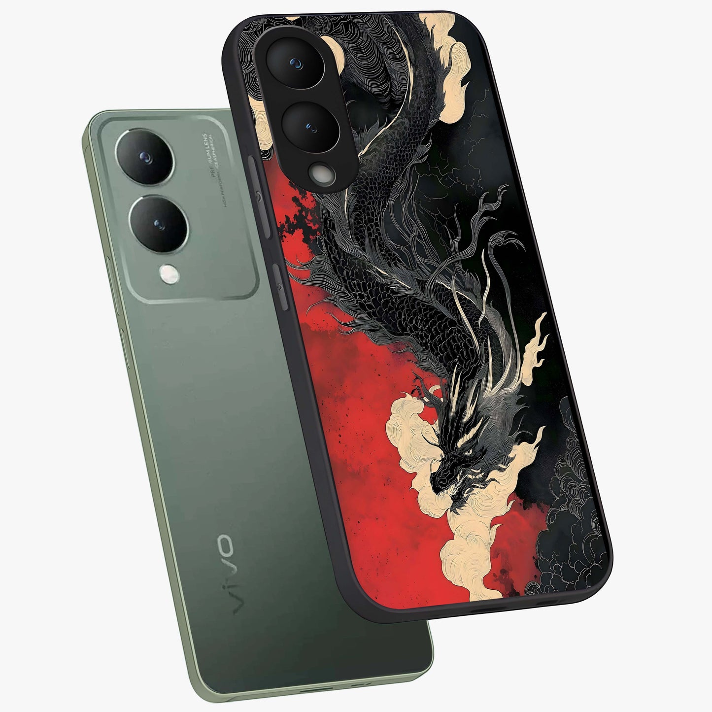 Shadow Dragon Fury Glass Case displayed in angled mockup highlighting powerful dragon illustration with dark fantasy aesthetic.