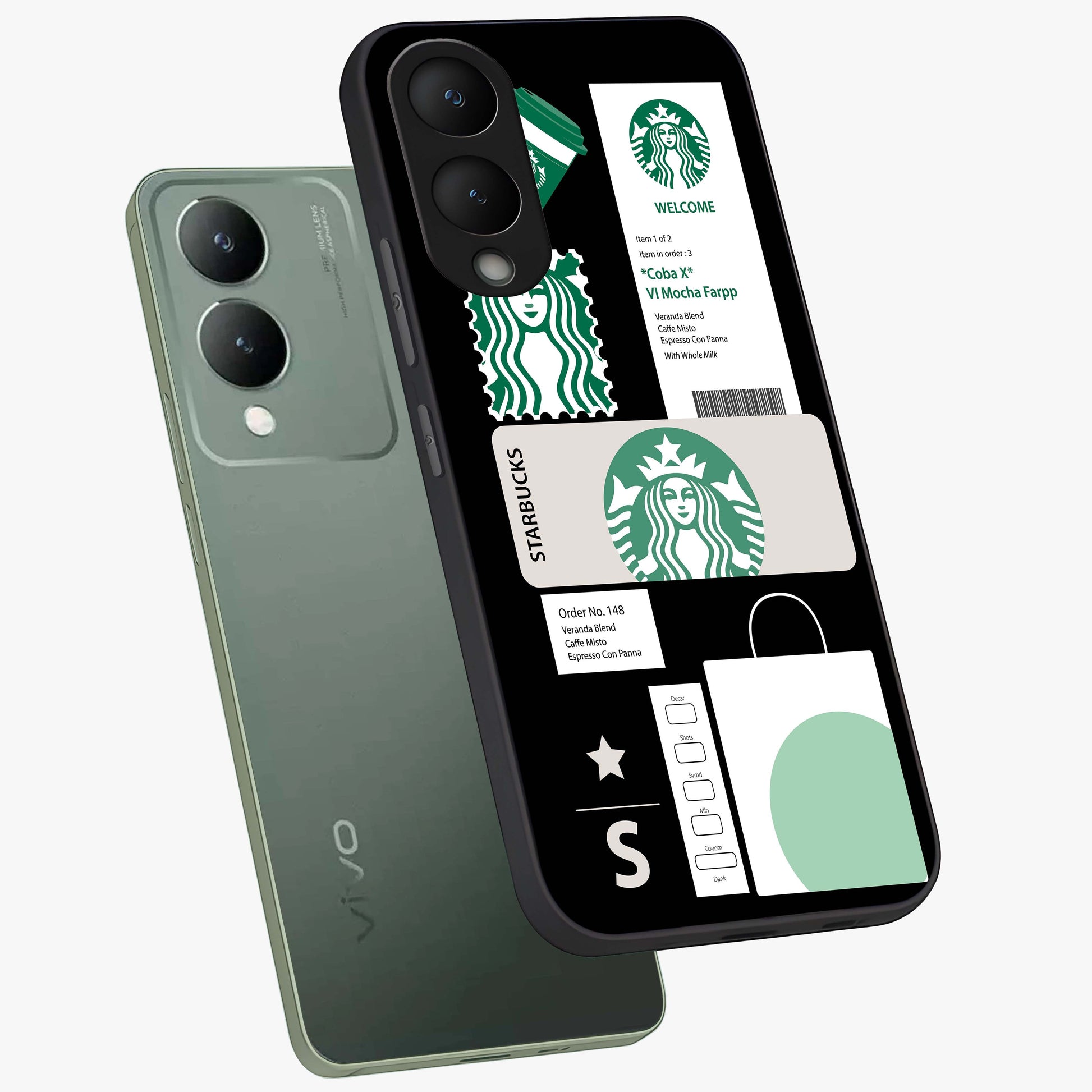 Starbucks Mocha Glass Case displayed in angled mockup highlighting stylish mocha themed design with cozy café aesthetic.