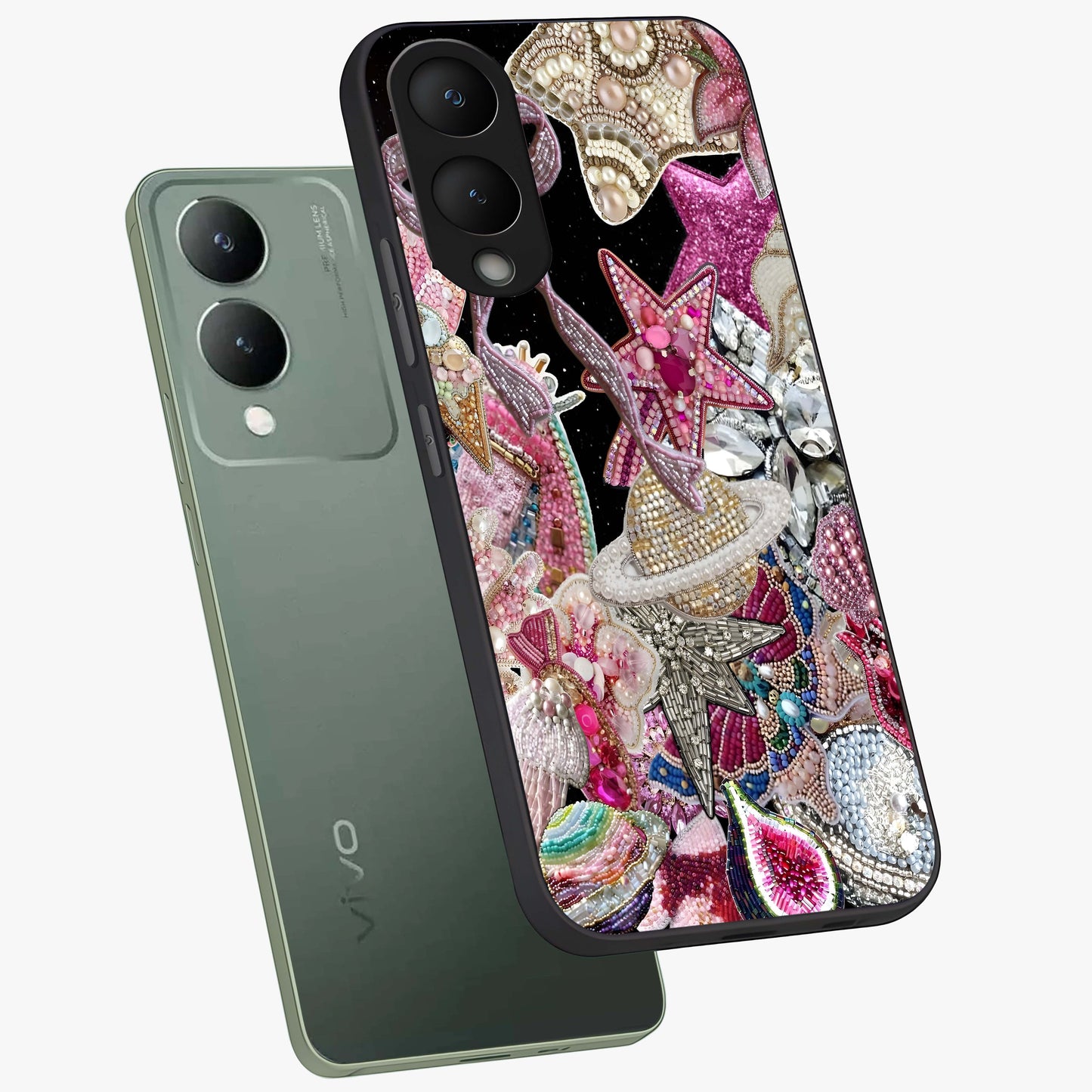 Starlit Jewel Dream Glass Case displayed in angled mockup highlighting glowing celestial jewel design with dreamy aesthetic.