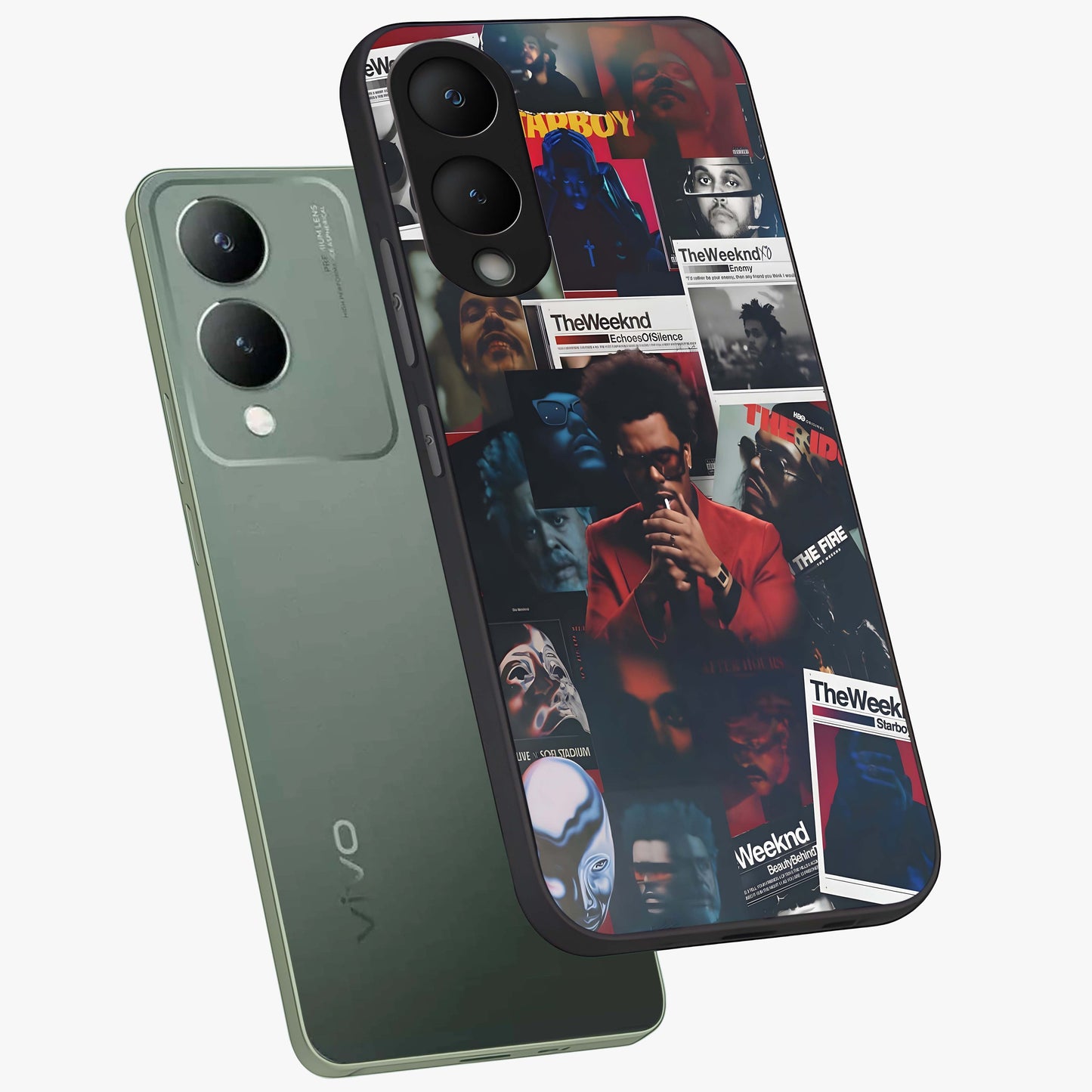 The Weeknd Glass Case displayed in angled mockup highlighting stylish pop culture inspired design with modern aesthetic.