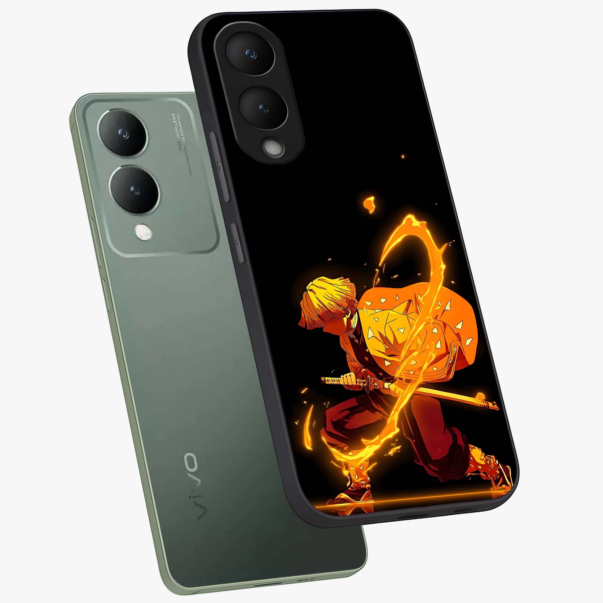 Thunder Flame Execution Glass Case displayed in angled mockup highlighting dramatic fire themed design with intense fantasy aesthetic.