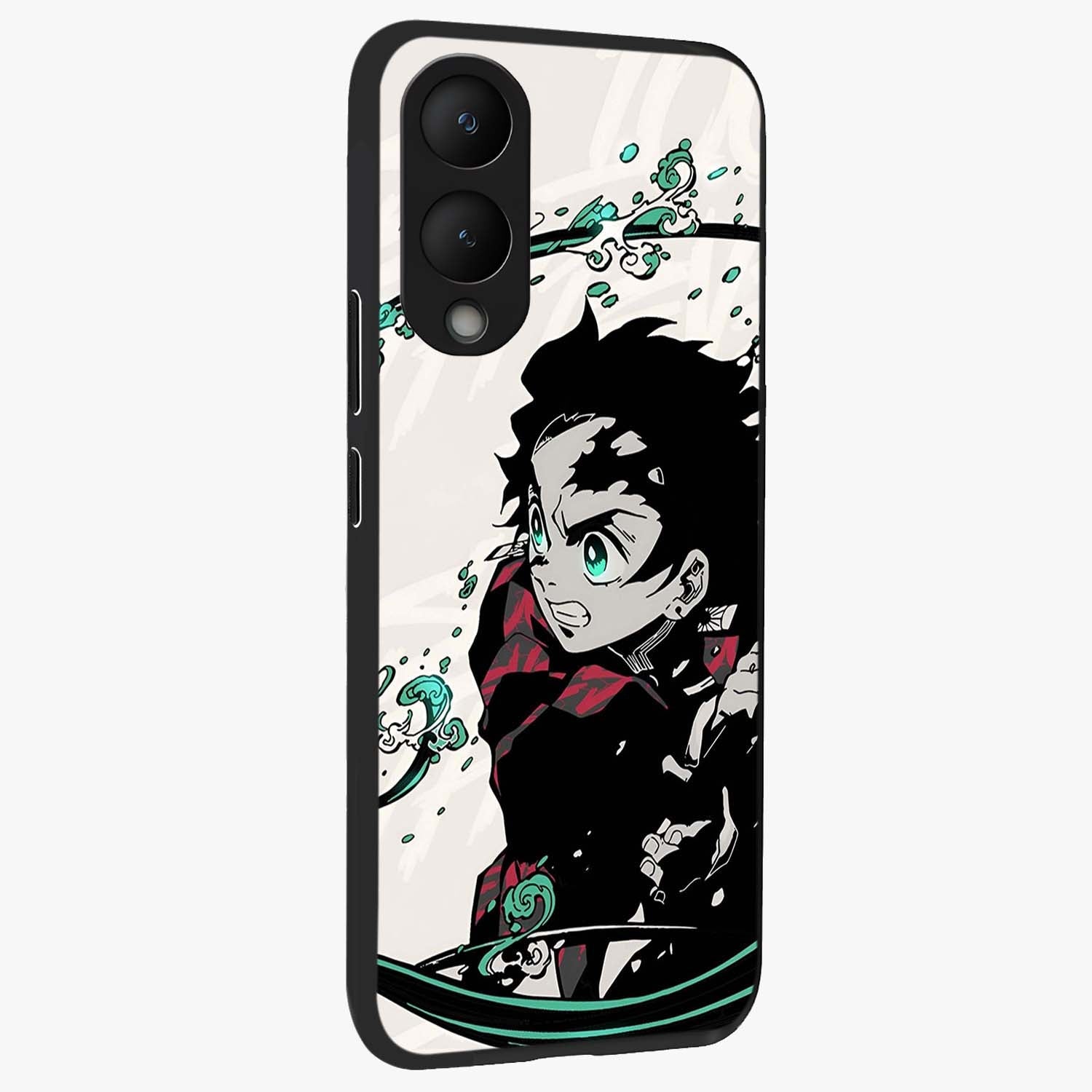 Demon Slayer Glass Case upright view showcasing powerful anime artwork with intense warrior theme.