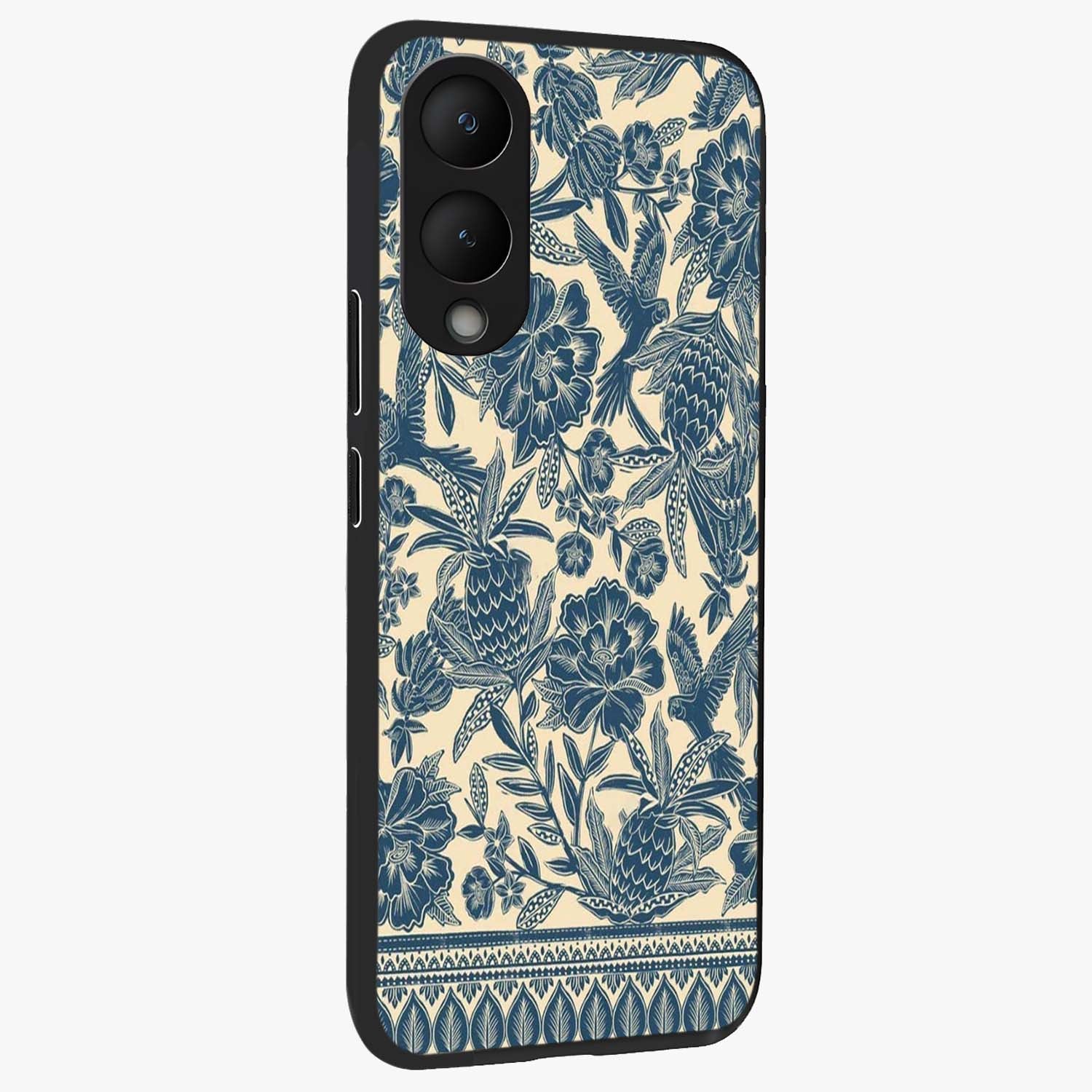 Heirloom Wild Bloom Glass Case upright view showcasing delicate wildflower artwork with timeless floral theme.