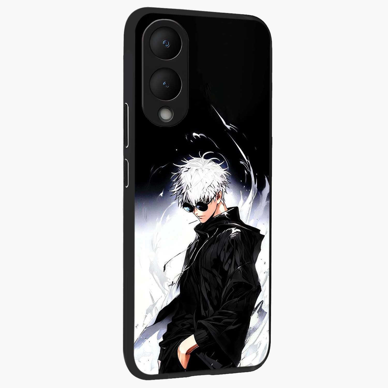 Limitless Shadow King Glass Case upright view showcasing bold shadow warrior artwork with epic fantasy theme.