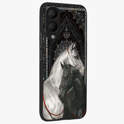 Majestic Ride Legacy Glass Case upright view showcasing dynamic ride inspired artwork with modern automotive theme.