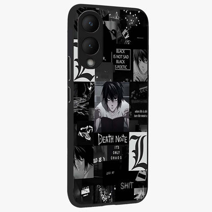Midnight Chaos Mind Glass Case upright view showcasing expressive abstract artwork with bold dark theme.