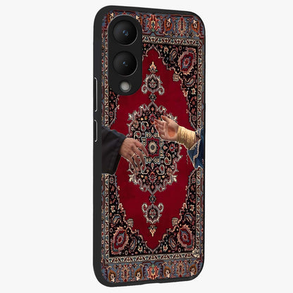 Royal Touch Reach Glass Case upright view showcasing stylish royal inspired artwork with graceful theme.