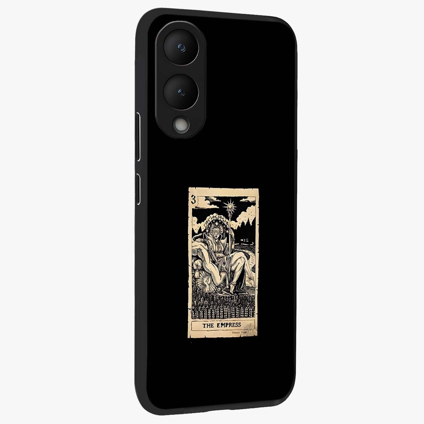 The Empress Glass Case upright view showcasing powerful empress themed artwork with luxurious artistic theme.