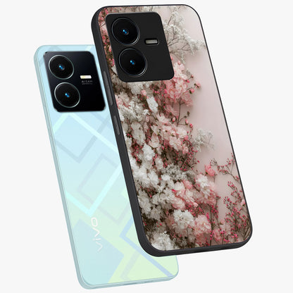 Blush Blossom Cloud Glass Case displayed in angled mockup highlighting soft cloud and blossom design with pastel aesthetic.