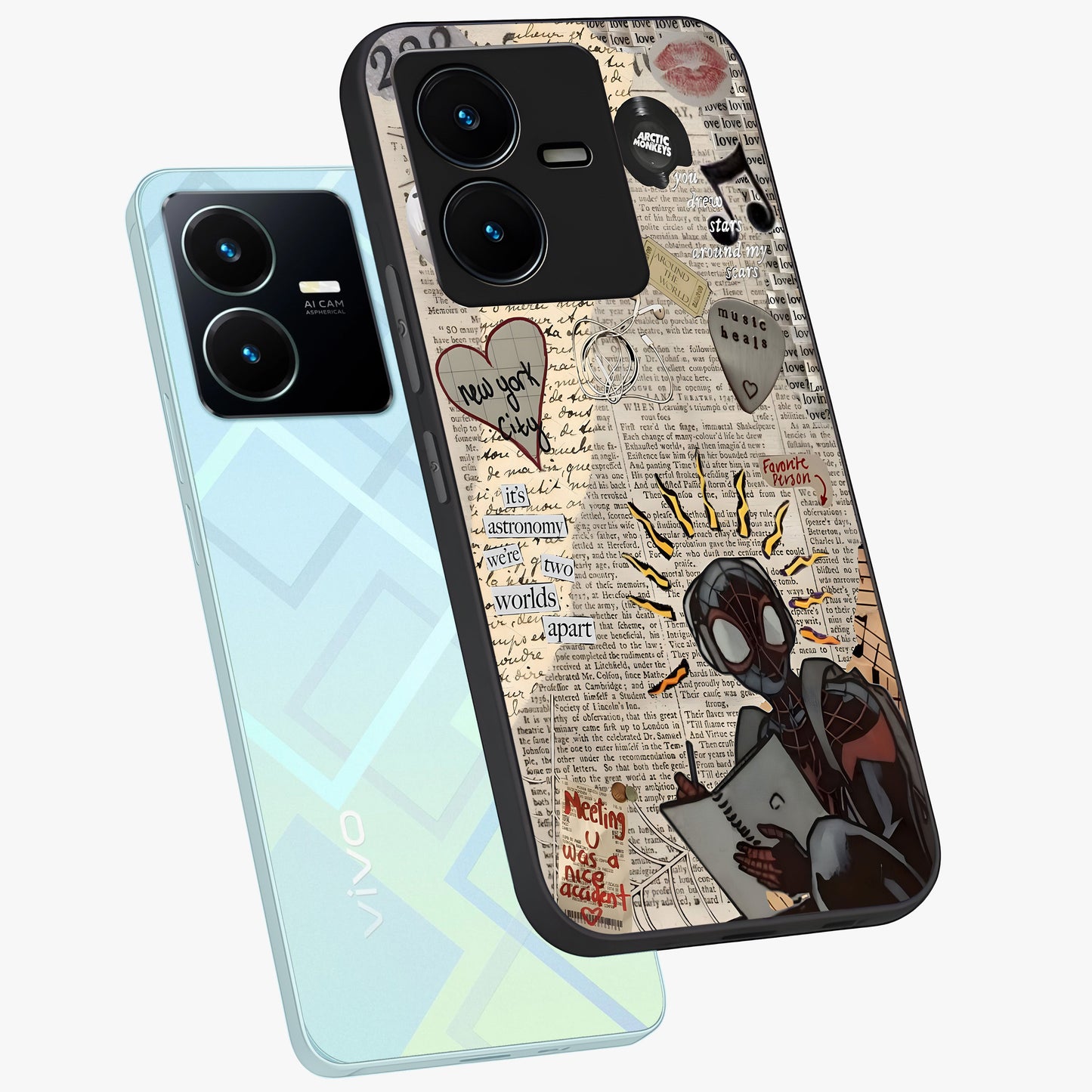 City Dream Sketch Glass Case displayed in angled mockup highlighting minimal city illustration with aesthetic sketch style.