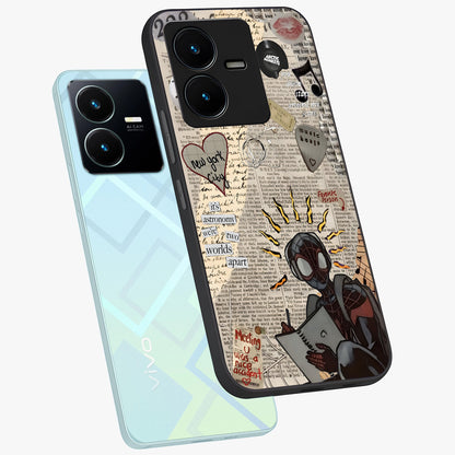 City Dream Sketch Glass Case displayed in angled mockup highlighting minimal city illustration with aesthetic sketch style.