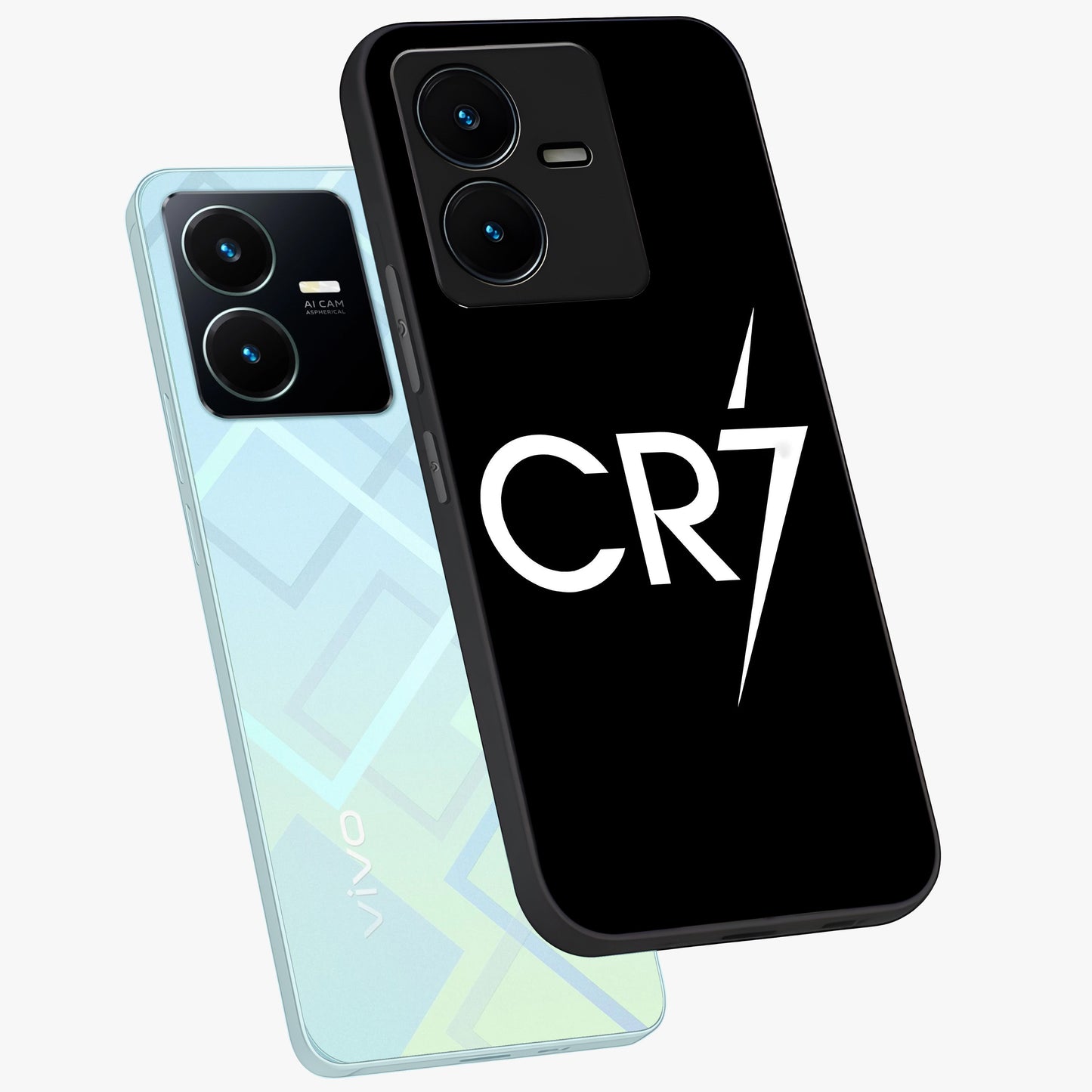 Cr7 Elite Strike Glass Case displayed in angled mockup highlighting powerful sports graphic with bold athletic theme.