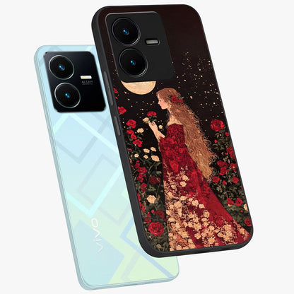 Crimson Dreams Glass Case displayed in angled mockup highlighting soft crimson aesthetic design with artistic theme.