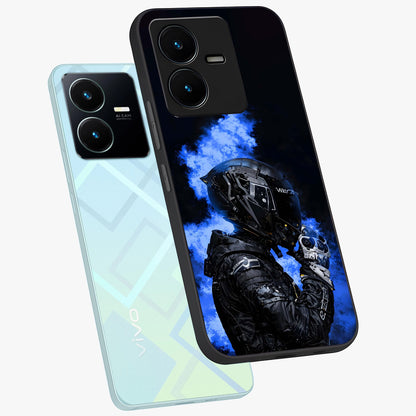 Cyber Sentinel Protocol Glass Case displayed in angled mockup highlighting digital cyber design with sci-fi aesthetic style.
