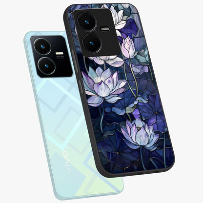 Gloss Petal Rush Glass Case displayed in angled mockup highlighting vibrant petal design with elegant floral aesthetic.