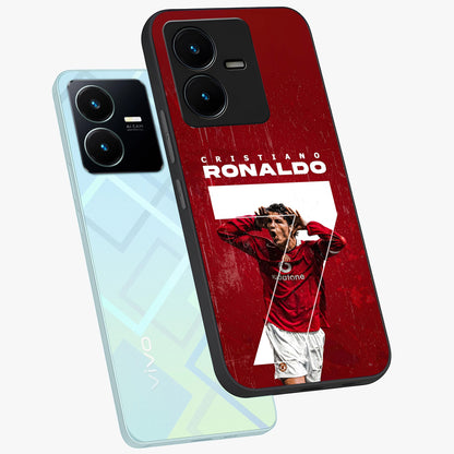 Goal Celebration Legacy Glass Case displayed in angled mockup highlighting energetic sports celebration design with bold athletic theme.