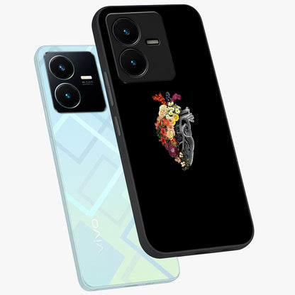Heart With Flowers Glass Case displayed in angled mockup highlighting romantic flower design with soft aesthetic style.