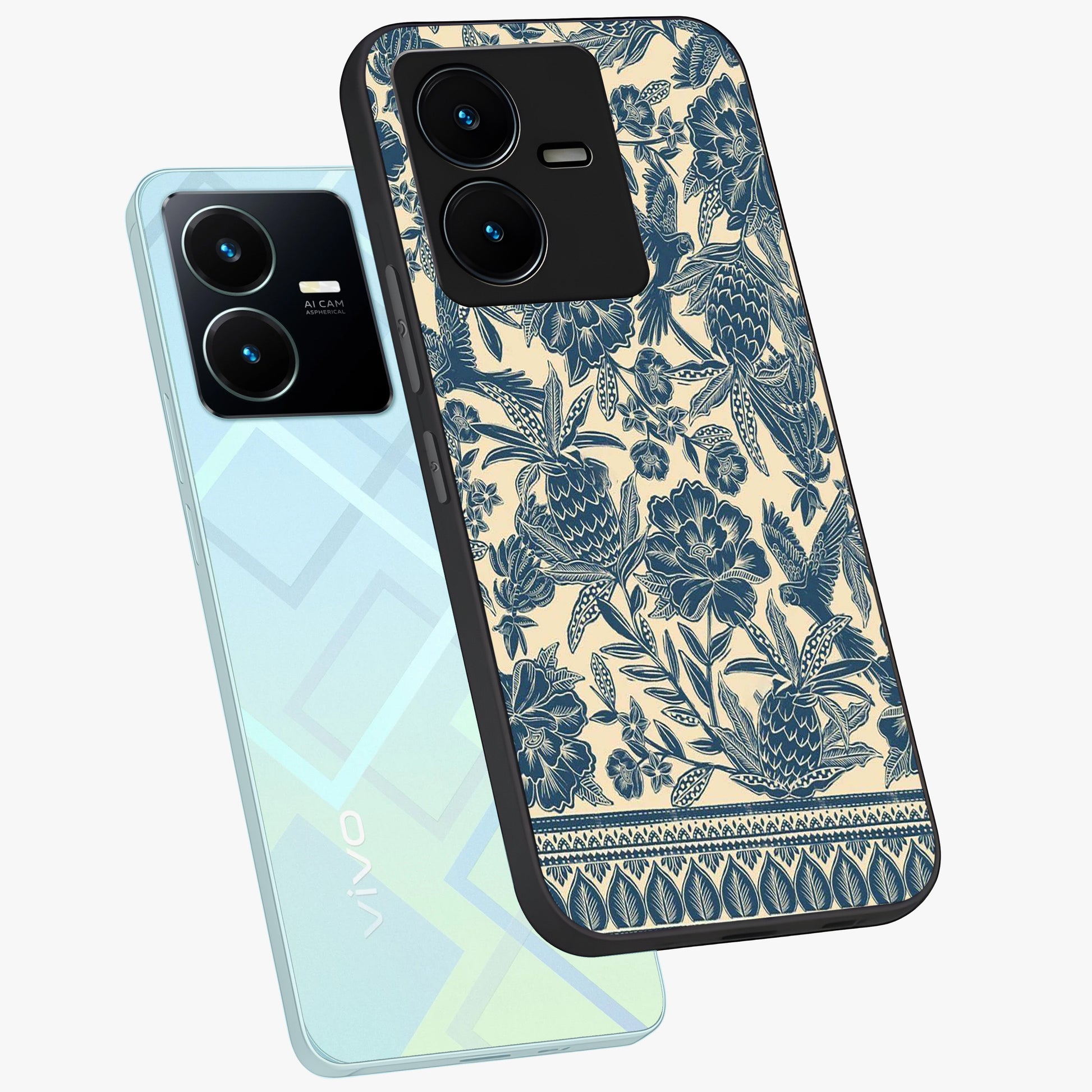 Heirloom Wild Bloom Glass Case displayed in angled mockup highlighting botanical bloom design with classic aesthetic style.