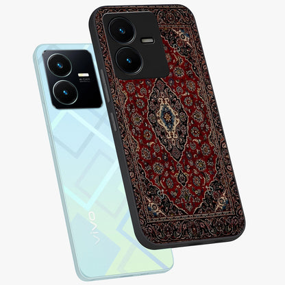 Heritage Carpet Royale Glass Case displayed in angled mockup highlighting intricate royal carpet design with heritage aesthetic.