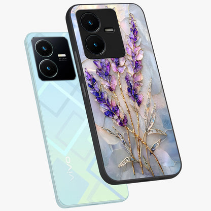 Lavender Dream Glow Glass Case displayed in angled mockup highlighting dreamy purple glow design with soft artistic style.