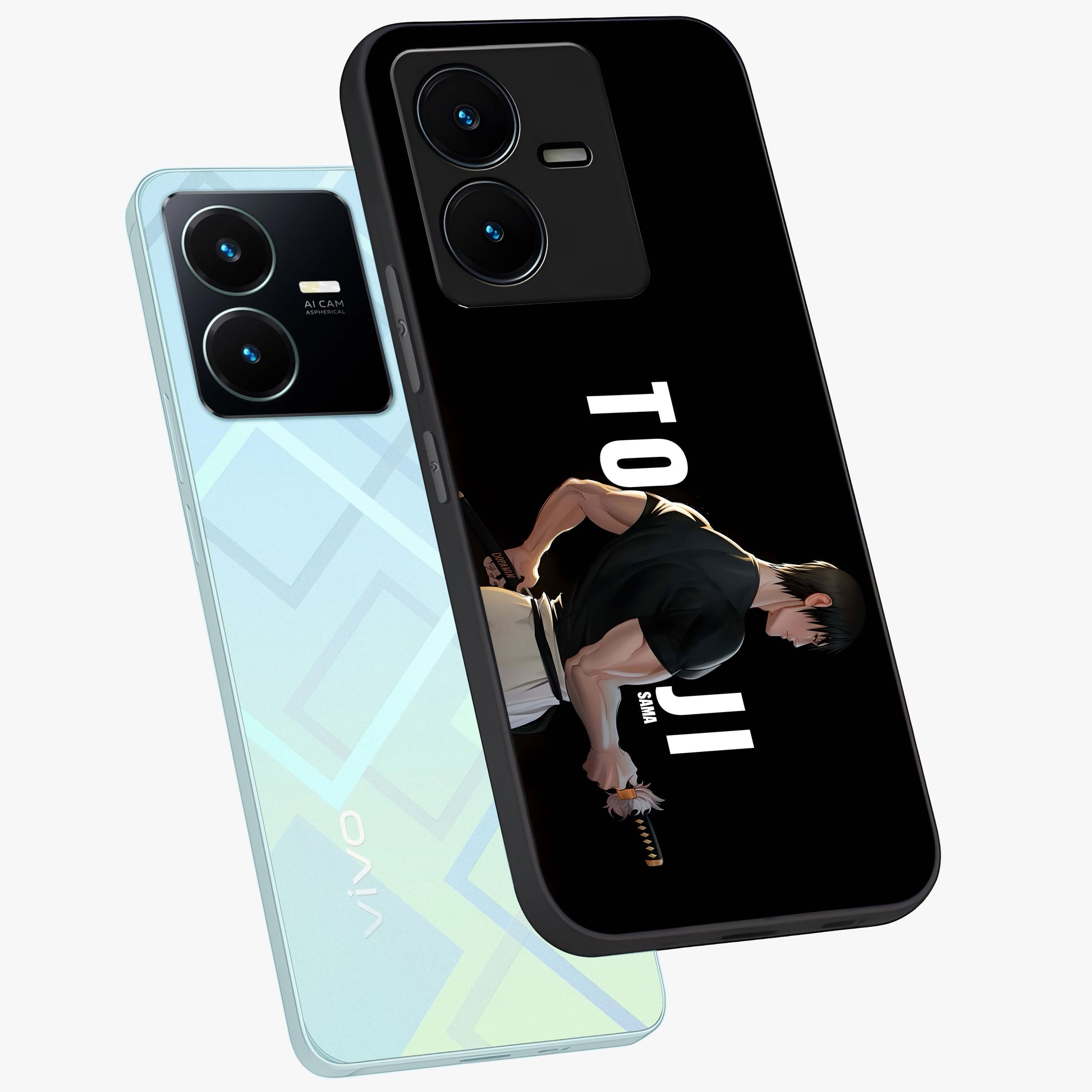 Midnight Blade Resolve Glass Case displayed in angled mockup highlighting powerful blade illustration with dramatic dark aesthetic.