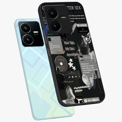 Midnight Love Echo Glass Case displayed in angled mockup highlighting elegant love inspired design with deep aesthetic style.