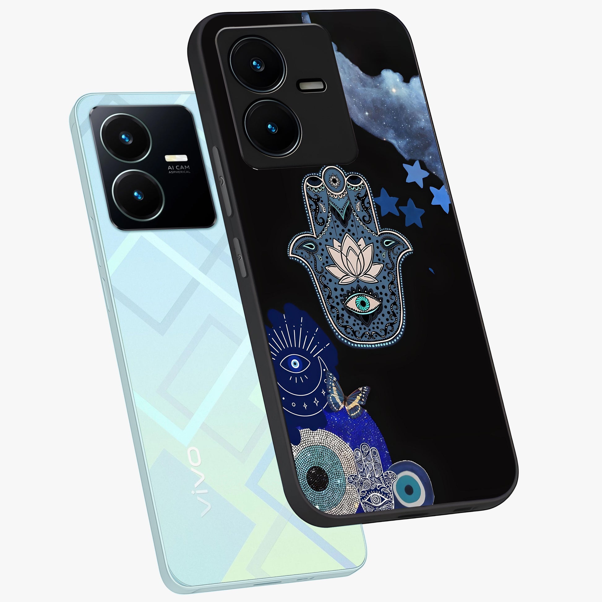 Mystic Hand Aura Glass Case displayed in angled mockup highlighting magical aura design with spiritual aesthetic style.
