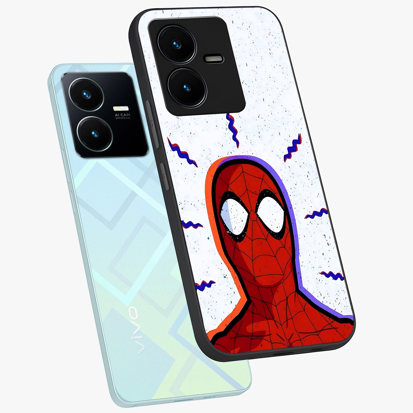 Omg Spiderman Glass Case displayed in angled mockup highlighting dynamic hero illustration with action comic aesthetic.